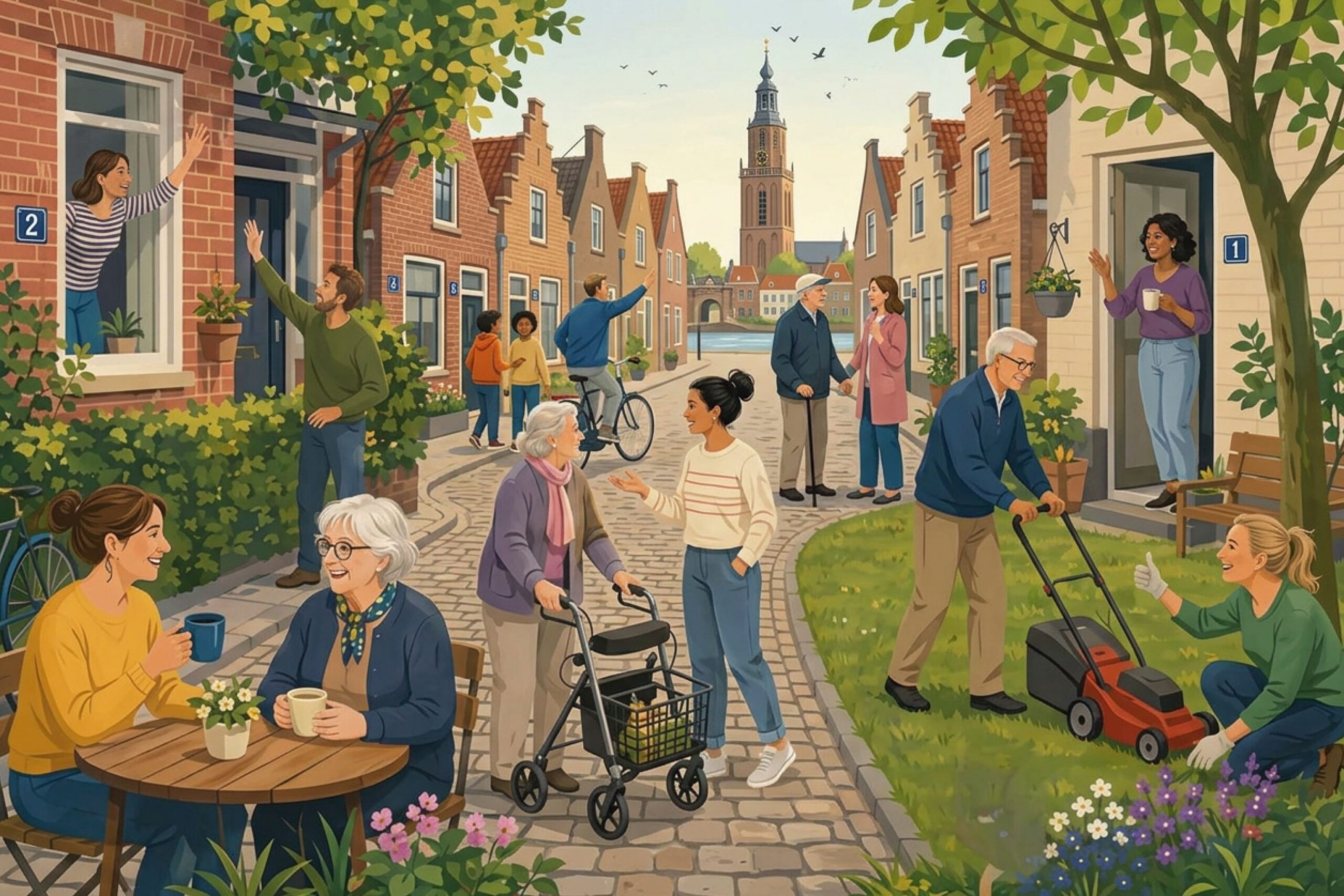 Straatbeeld met huisnummers Kampen (1)